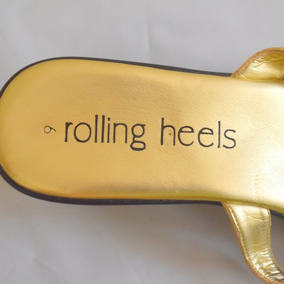 ROLLING HEELS GOLD LAME 2" HEELS - Picture 5 of 6